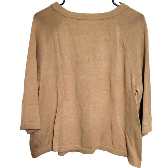 #37 Woman Within Beige Taupe Shrug Sweater Cardigan, Plus 18/20 L NWOT - Picture 2 of 6